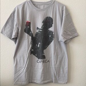 Caprica Battlestar Galactica Graphic Crew Neck T-Shirt - Light Gray
